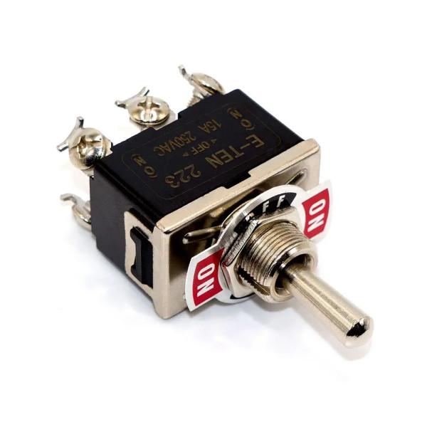 Купити Тумблер (KN3C-223), без фіксації, 15А, 250V, (ON)-OFF-(ON), 6PIN (гвинти) Магазин радіоелектроніки та радіодеталей RELCOMA, радіоринок каталог Київ, Україна