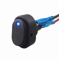 Купити Перемикач овальний ASW-20D, з підсвічуванням 12V, ON-OFF, 3PIN, Синій, Чорний Магазин радіоелектроніки та радіодеталей RELCOMA, радіоринок каталог Київ, Україна
