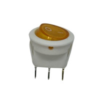 Купить Переключатель клавишный KCD1-8-101N c подсветкой 220V ON-OFF 3 Pin, Желтый, Белый Магазин радиоэлектроники и радиодеталей RELCOMA, радиорынок каталог Киев, Украина