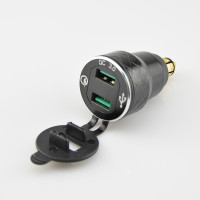 Купити Мото USB зарядка BTC-B5 штекер роз'єм BMW DIN Hella QC 3.0 Type-C PD 30W Металева Green Магазин радіоелектроніки та радіодеталей RELCOMA, радіоринок каталог Київ, Україна