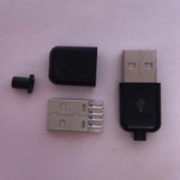 Купить Штекер USB A разборной с корпусом черный Магазин радиоэлектроники и радиодеталей RELCOMA, радиорынок каталог Киев, Украина