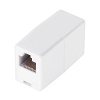 Купить Телефонный переходник-соединитель двух телефонных штекеров RJ-45 (8Р8С) ,белый Магазин радиоэлектроники и радиодеталей RELCOMA, радиорынок каталог Киев, Украина
