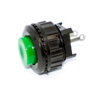 Купить Кнопка (DS-500), без фиксации, круглая, без подсветки, OFF-(ON), 2PIN, Зеленый, Черный Магазин радиоэлектроники и радиодеталей RELCOMA, радиорынок каталог Киев, Украина
