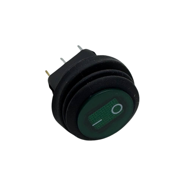 Купить Переключатель KCD1-8-101NW, с фиксацией, c подсветкой 12V, Влагозащита IP65, ON-OFF, Зеленый Магазин радиоэлектроники и радиодеталей RELCOMA, радиорынок каталог Киев, Украина