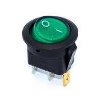 Купити Перемикач міні KCD5-2-101N, круглий, підсвічування 220V, ON-OFF, 3PIN, Зелений, Чорний Магазин радіоелектроніки та радіодеталей RELCOMA, радіоринок каталог Київ, Україна