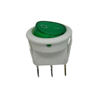 Купить Переключатель клавишный KCD1-8-101N c подсветкой 220V ON-OFF 3 Pin, Зеленый, Белый Магазин радиоэлектроники и радиодеталей RELCOMA, радиорынок каталог Киев, Украина
