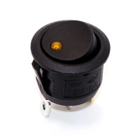 Купити Перемикач клавіатури KCD1-5-101EN з фіксацією c індикатором 12V ON-OFF 3 Pin, Жовтий, Чорний, 12V Магазин радіоелектроніки та радіодеталей RELCOMA, радіоринок каталог Київ, Україна