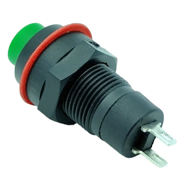 Купить Кнопка (DS-213), без фиксации, круглая, без подсветки, ON-OFF, 2PIN, Зеленый, Черный Магазин радиоэлектроники и радиодеталей RELCOMA, радиорынок каталог Киев, Украина