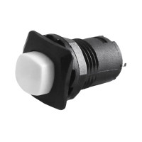 Купить Кнопка (DS-225), без фиксации, круглая, без подсветки, OFF-(ON), 2PIN, Белый, Черный Магазин радиоэлектроники и радиодеталей RELCOMA, радиорынок каталог Киев, Украина
