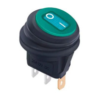 Купити Перемикач KCD1-8-101NW, з фіксацією, c підсвічуванням 12V, Вологозахист IP65, ON-OFF, Зелений Магазин радіоелектроніки та радіодеталей RELCOMA, радіоринок каталог Київ, Україна