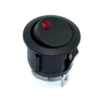 Купить Переключатель клавишный KCD1-5-101EN с фиксацией c индикатором 12V ON-OFF 3 Pin, Красный, Черный Магазин радиоэлектроники и радиодеталей RELCOMA, радиорынок каталог Киев, Украина