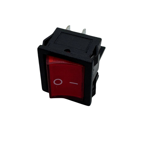 Купить Переключатель клавишный KCD1-6-201N с фиксацией c подсветкой 220V ON-OFF 4 Pin, Красный, Черный Магазин радиоэлектроники и радиодеталей RELCOMA, радиорынок каталог Киев, Украина