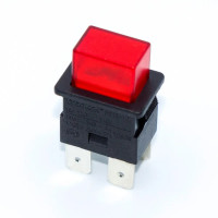 Купить Кнопка (PS23-16N-2) с фиксацией, для пылесосов, c подсветкой 12А 250VAC, ON-OFF,  4PIN, Красный, Черный Магазин радиоэлектроники и радиодеталей RELCOMA, радиорынок каталог Киев, Украина