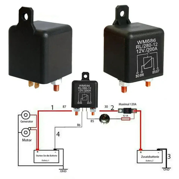 Купить Реле пусковое 200А 12V 220 ohm Магазин радиоэлектроники и радиодеталей RELCOMA, радиорынок каталог Киев, Украина